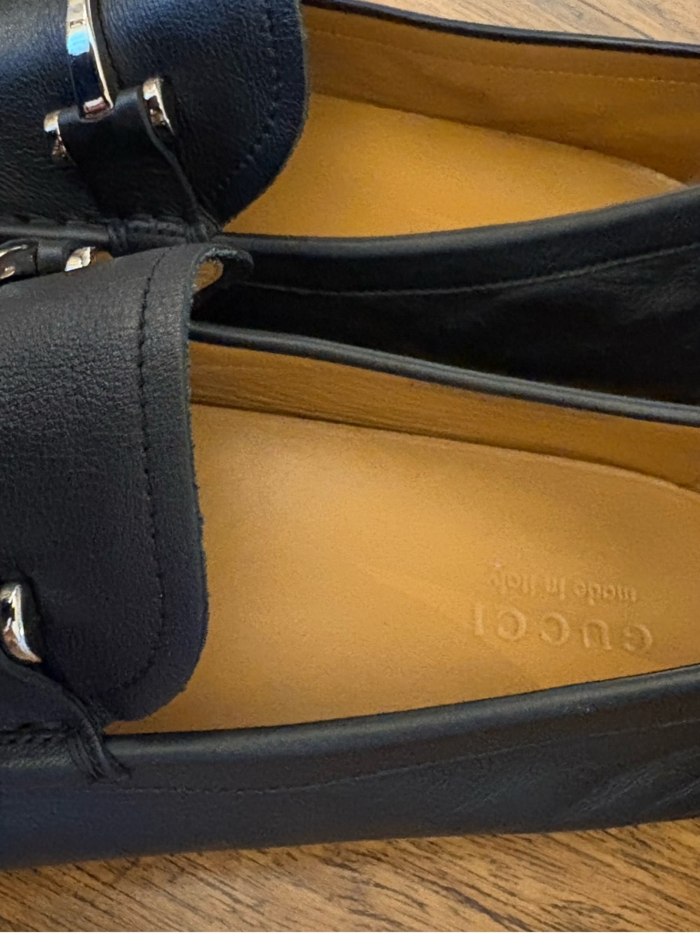 Gucci Black Leather Horsebit Slip-On Loafers - Picture 3 of 6